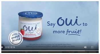 ad for Oui by Yoplait yogurt