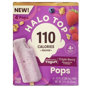 box of Halo Top triple berry yogurt pops