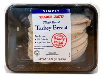 package of Trader Joe's sliced turkey breast