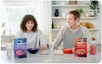 screenshot of Quaker oats fruit fusion oatmeal ad