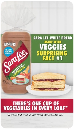 screenshot of Sara Lee White bread Made with Veggies ad