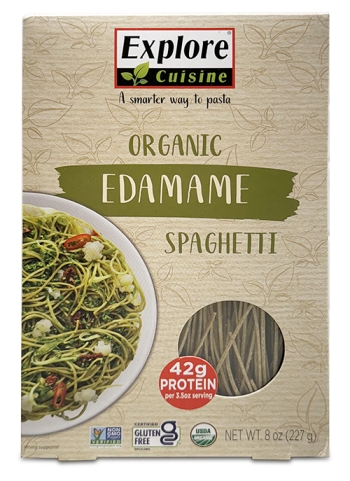 box of explore cuisine organic edamame spaghetti