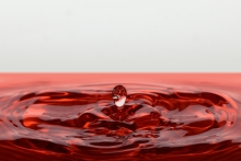 Red liquid with ripples